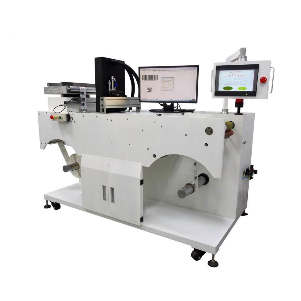 Impresora de inyección de tinta de código variable en línea para bolsas tejidas. Press GRABURE